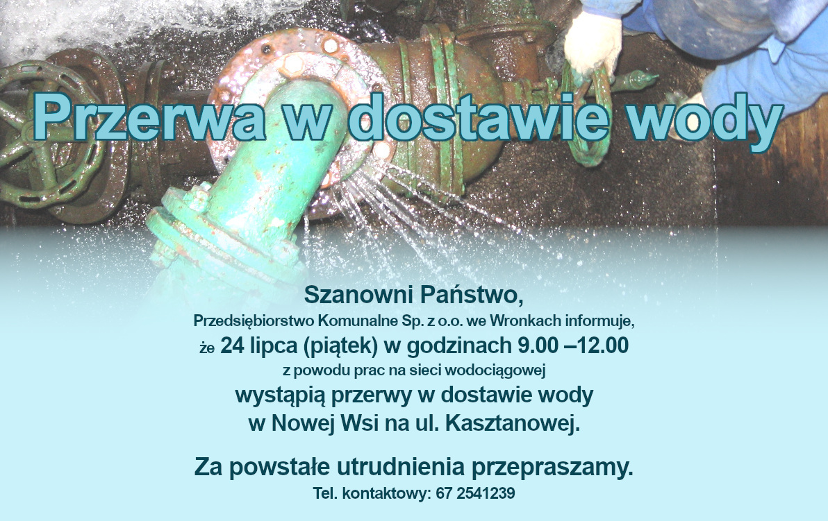 Przerwa w dostawie wody - komunikat