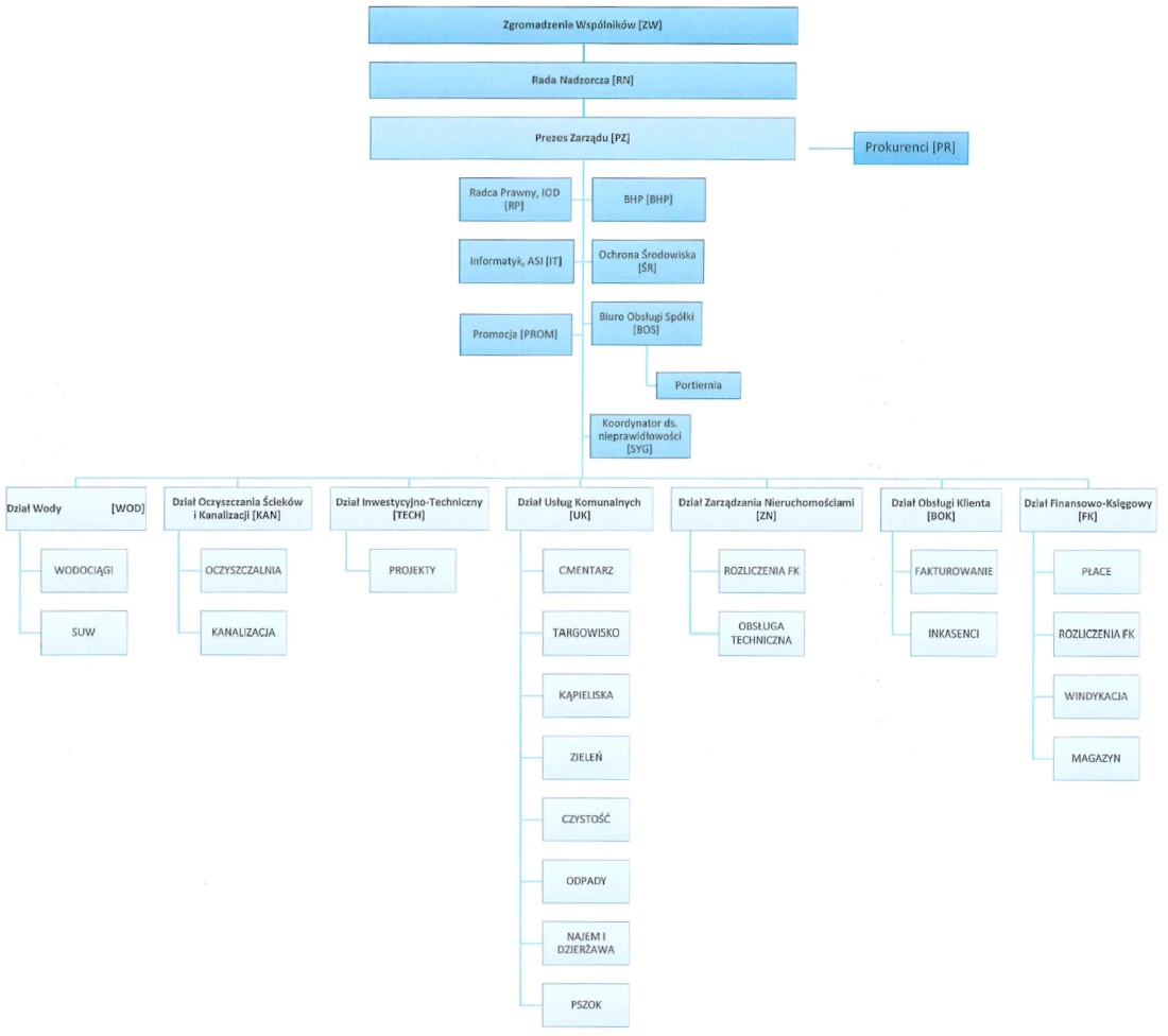 Schemat organizacyjny Spółki