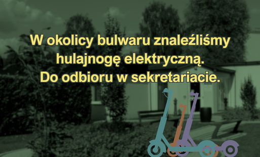 Ogłoszenie o znalezionej hulajnodze